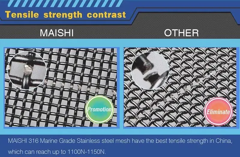 316 Marine Grade Stainless Steel Woven Security Mesh for Doors